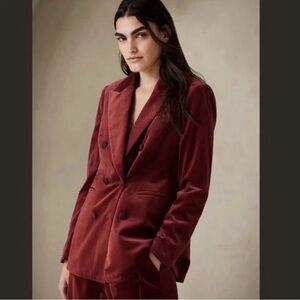 Gorgeous Banana Republic Velour Wide Leg Double Breasted Suit